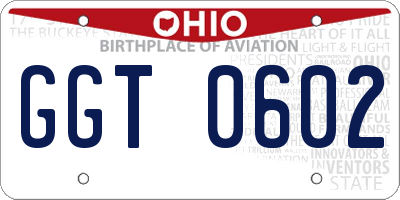OH license plate GGT0602