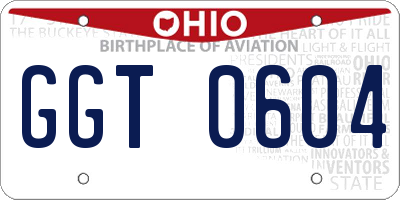 OH license plate GGT0604