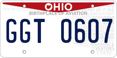 OH license plate GGT0607