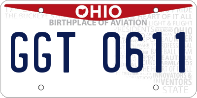 OH license plate GGT0611