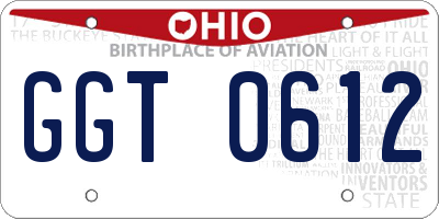 OH license plate GGT0612
