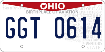 OH license plate GGT0614
