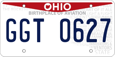 OH license plate GGT0627