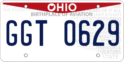 OH license plate GGT0629