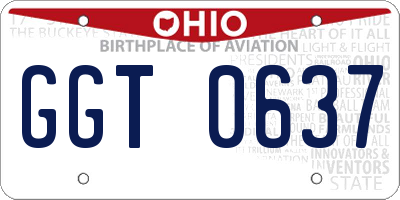 OH license plate GGT0637