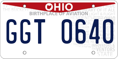 OH license plate GGT0640