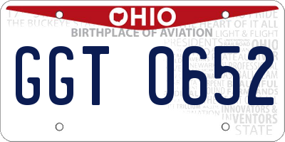 OH license plate GGT0652