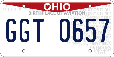 OH license plate GGT0657