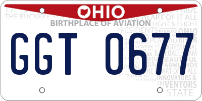 OH license plate GGT0677