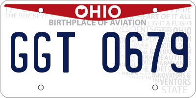 OH license plate GGT0679