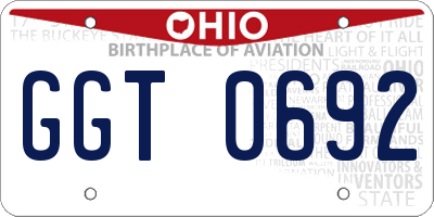 OH license plate GGT0692