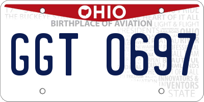 OH license plate GGT0697