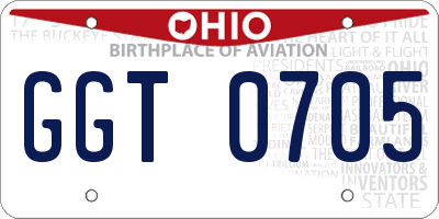 OH license plate GGT0705