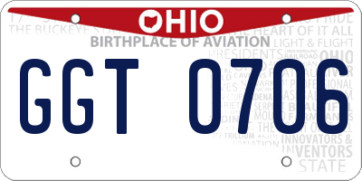 OH license plate GGT0706