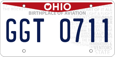 OH license plate GGT0711