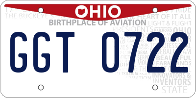 OH license plate GGT0722