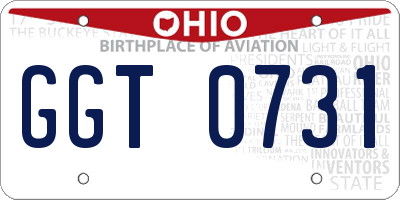 OH license plate GGT0731