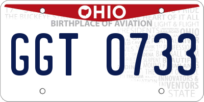 OH license plate GGT0733