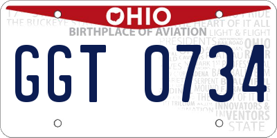OH license plate GGT0734