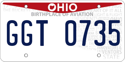 OH license plate GGT0735