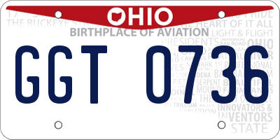 OH license plate GGT0736