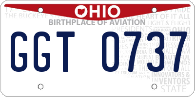 OH license plate GGT0737