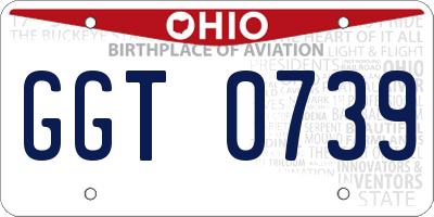 OH license plate GGT0739