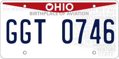 OH license plate GGT0746