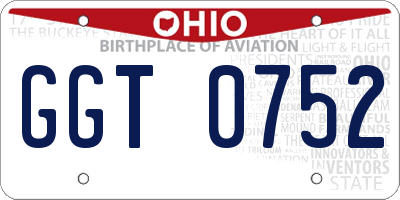 OH license plate GGT0752