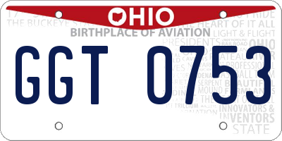 OH license plate GGT0753