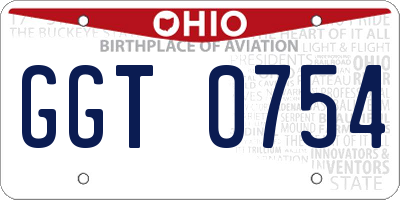 OH license plate GGT0754