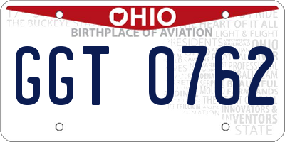 OH license plate GGT0762