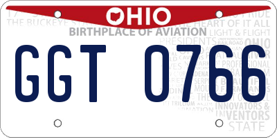 OH license plate GGT0766