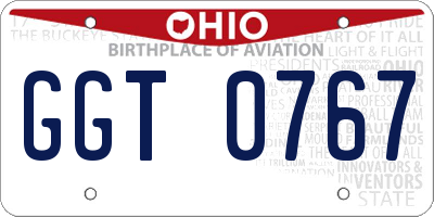 OH license plate GGT0767