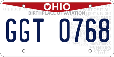 OH license plate GGT0768