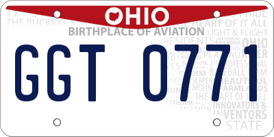 OH license plate GGT0771