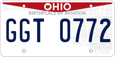 OH license plate GGT0772