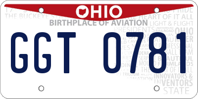 OH license plate GGT0781