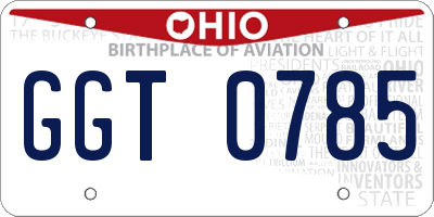 OH license plate GGT0785