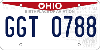 OH license plate GGT0788