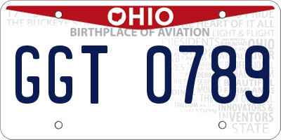OH license plate GGT0789