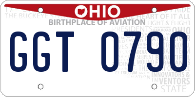 OH license plate GGT0790