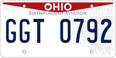 OH license plate GGT0792