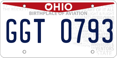 OH license plate GGT0793
