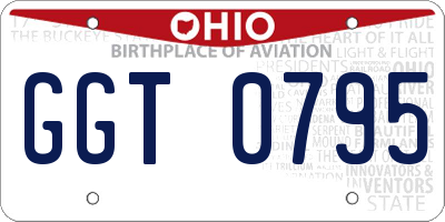 OH license plate GGT0795