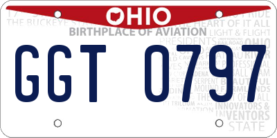 OH license plate GGT0797