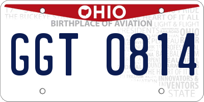 OH license plate GGT0814