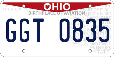 OH license plate GGT0835