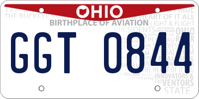 OH license plate GGT0844
