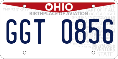 OH license plate GGT0856